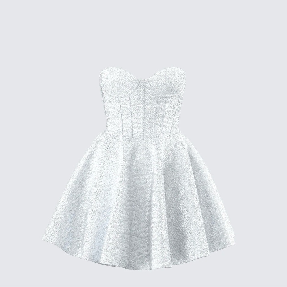 Finesse Sejal Silver Corset Mini Dress